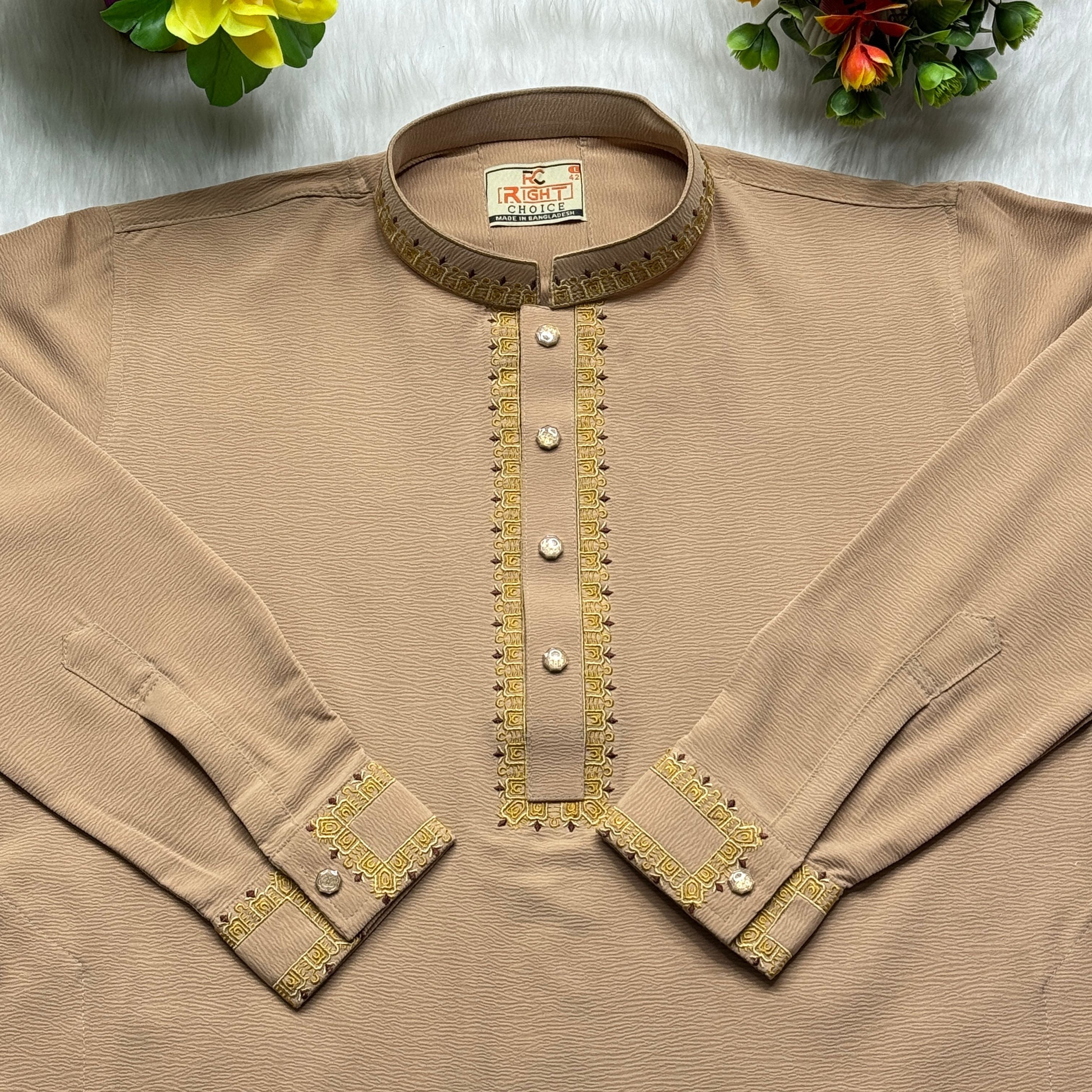 প্রিমিয়াম জাফরান পাঞ্জাবি - (কোডঃ১২১)
