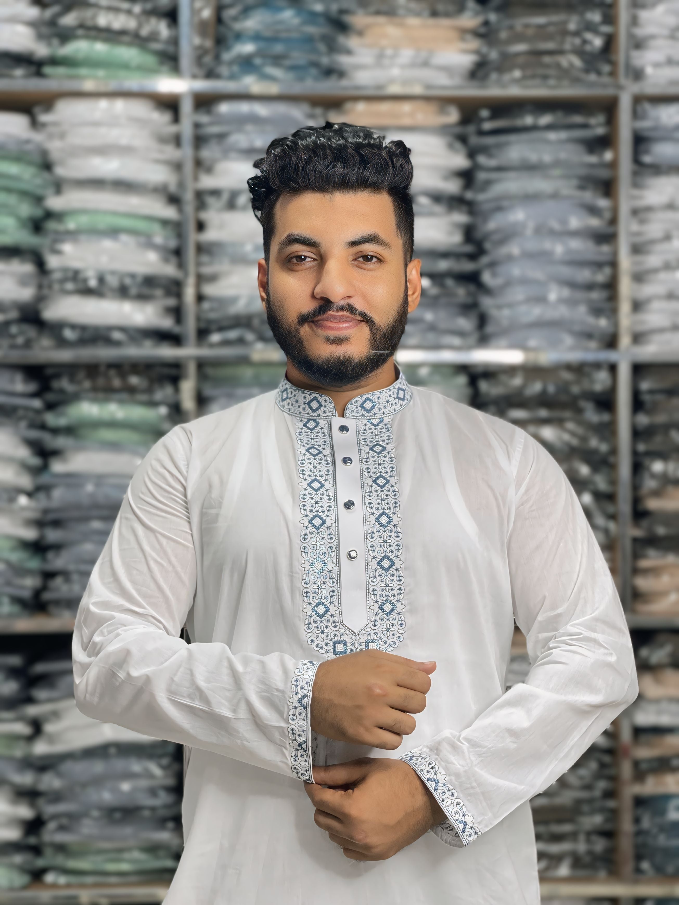 টিস্যু ধুতি সুতি সফট পাঞ্জাবি - 242
